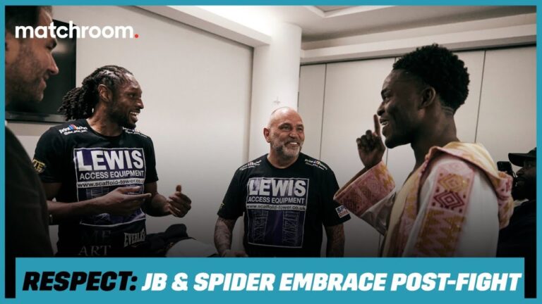 EXCLUSIVE: Joshua Buatsi visits Craig Richards dressing room after war