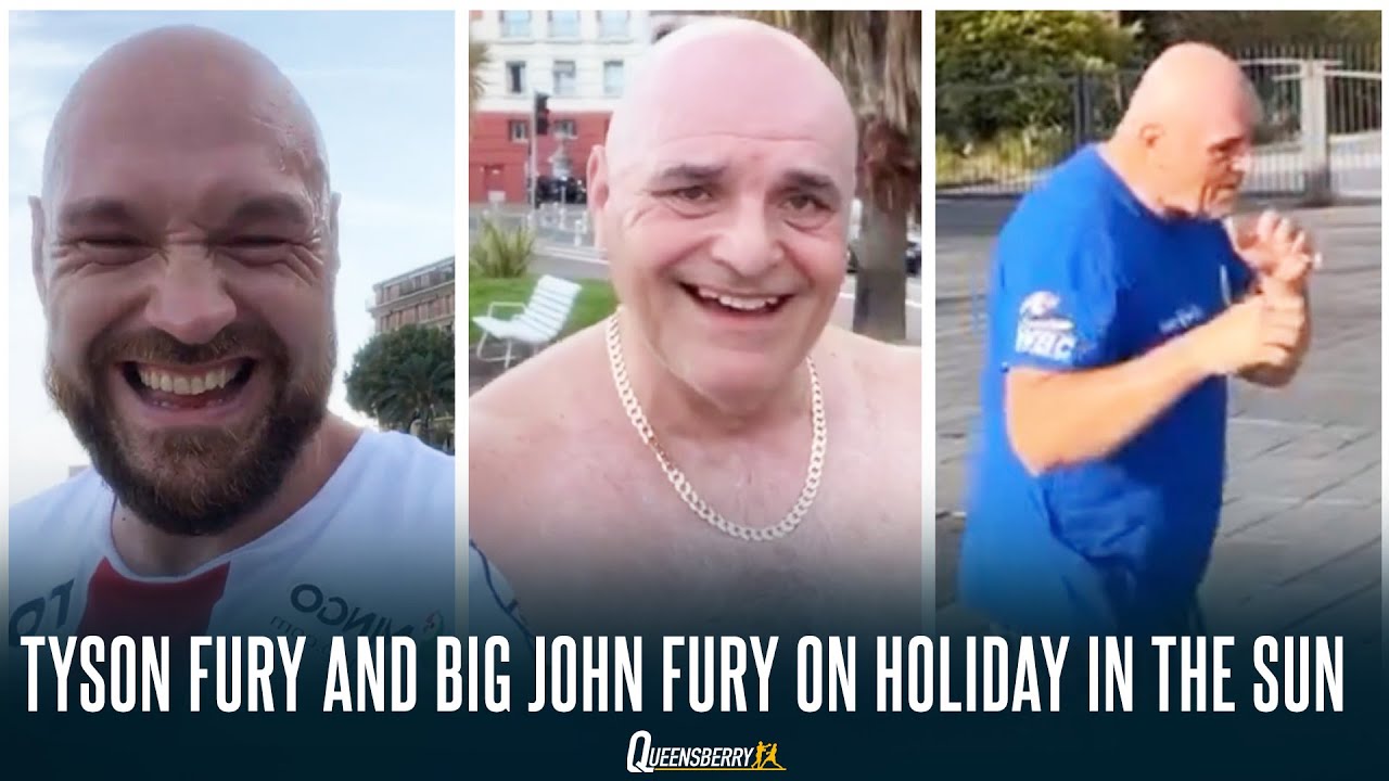 TYSON FURY AND BIG JOHN FURY ENJOY QUALITY TIME ON HOLIDAY –  TOPLESS RUNS AND SHADOWBOXING  ☀️