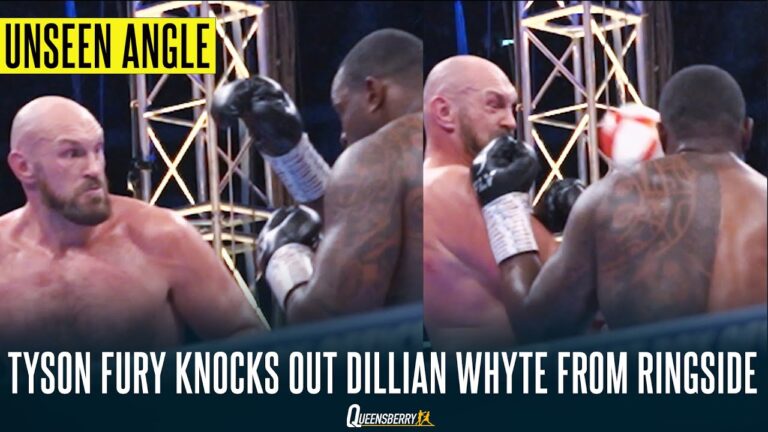 UNSEEN RINGSIDE ANGLE 🎥 TYSON FURY SENDS DILLIAN WHYTEâ€™S TOOTH FLYING WITH UPPERCUT AT WEMBLEY 🦷