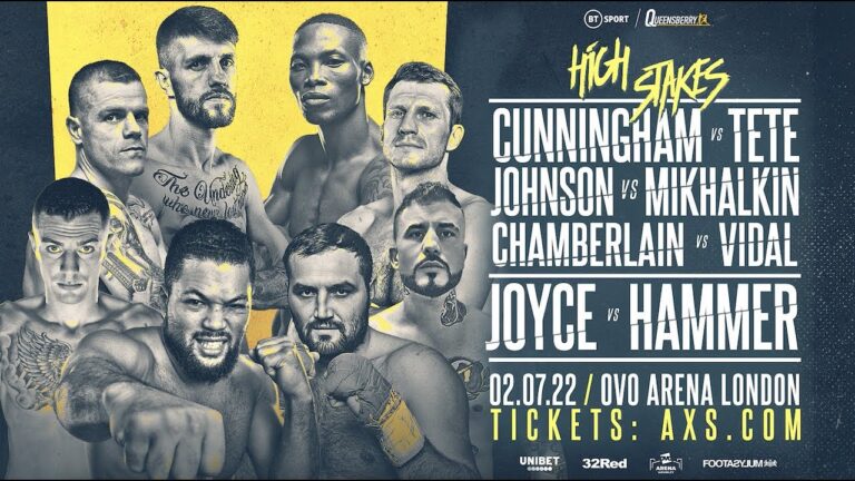 July 2nd-  #HighStakes The Return Of Joe Joyce, Cunningham v Tete Official Promo Video
