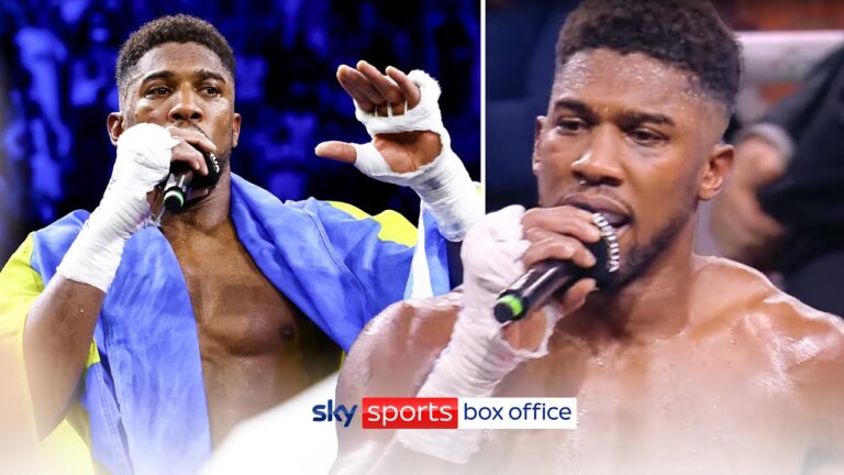 Anthony Joshua grabs microphone and vents frustrations after Usyk defeat