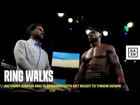 Anthony Joshua and Oleksandr Usyk make their ring walks!