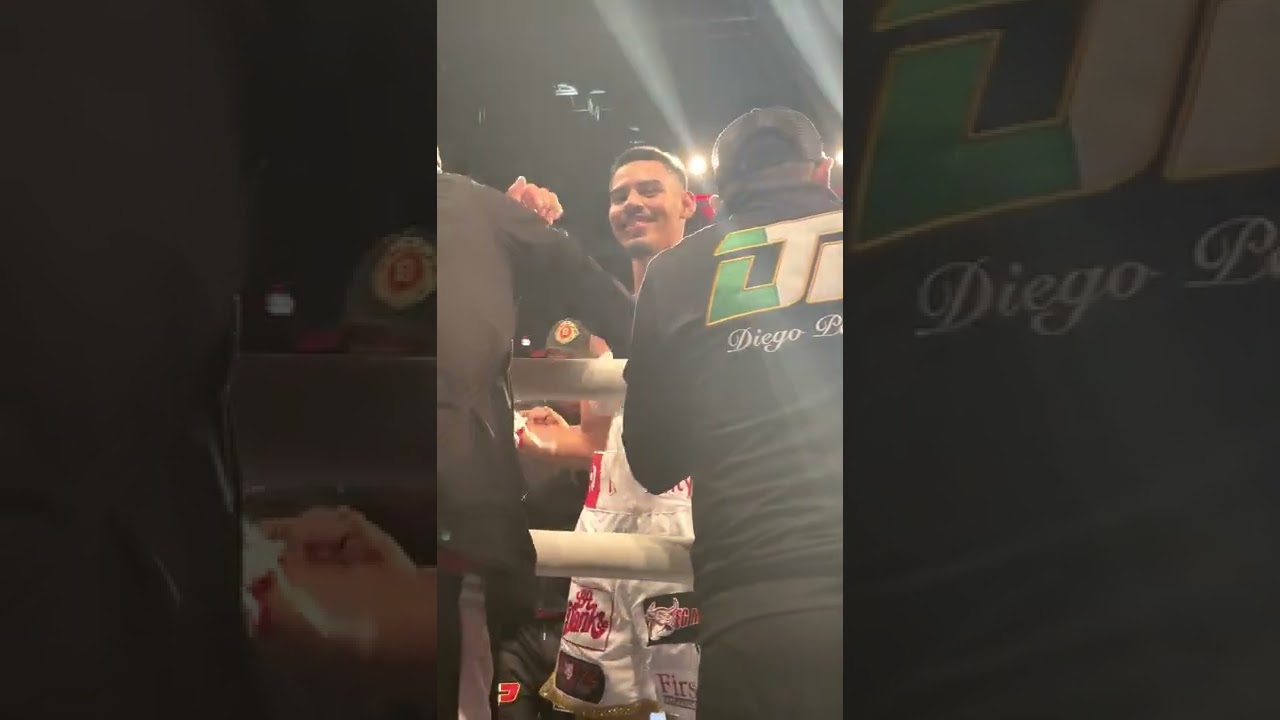 Diego Pacheco's Cheeky Wink After Brilliant TKO Win 😉 #shorts