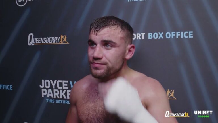 'THE TANK' CALLUM THOMPSON REACTS AFTER KNOCKDOWN VICTORY AGAINST DELMAR THOMAS