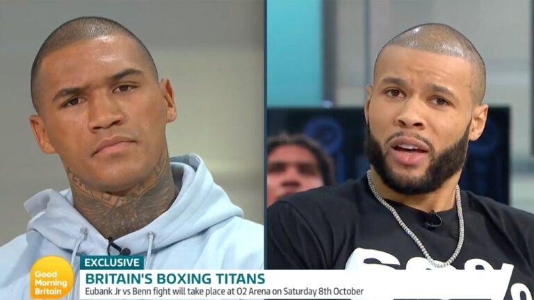 Good Morning Britain: Chris Eubank Jr & Conor Benn exchange words on set