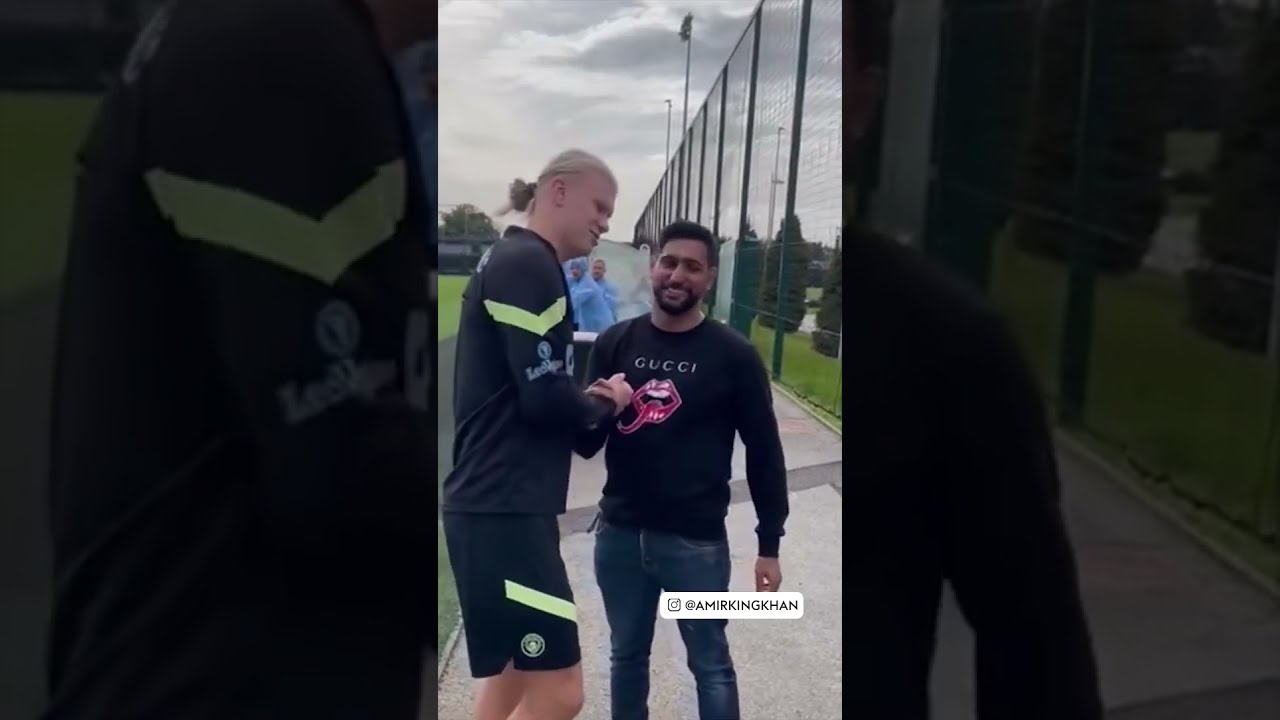 Khan meets Haaland and Grealish at Man City training! 😍