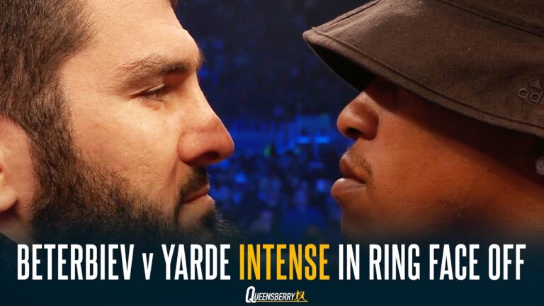 VERY INTENSE 😳 Artur Beterbiev and Anthony Yarde FACE OFF in the ring before TYSON FURY fight