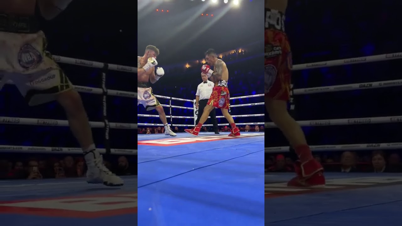 Ringside KO View 🧨 Mauricio Lara lands big vs Leigh Wood #Shorts