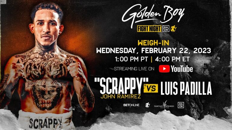 GOLDEN BOY FIGHT NIGHT: JOHN "SCRAPPY" RAMIREZ VS. LUIS PADILLA WEIGH-IN