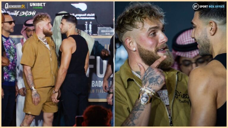 FACE OFF! Jake Paul & Tommy Fury Exchange Verbals In Final Press Conference Staredown 👀