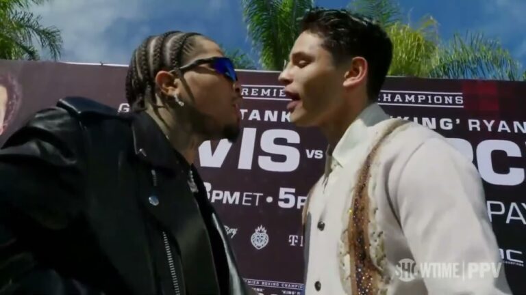 Gervonta Davis and Ryan Garcia have a fiery faceoff in LA | #DavisGarcia