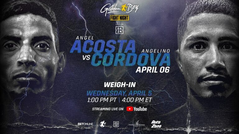 GOLDEN BOY FIGHT NIGHT: ANGEL ACOSTA VS. ANGELINO CORDOVA WEIGH-IN
