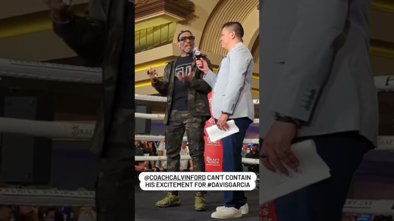 Coach #CalvinFord isn't hiding his excitement for #DavisGarcia! #GervontaDavis #CoachCalvinFord #PBC