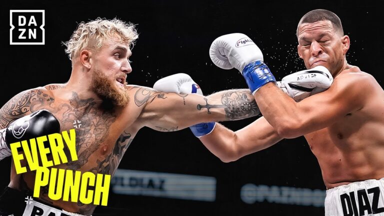 '5TH ROUND KNOCKDOWN!' Jake Paul vs Nate Diaz | Every Punch