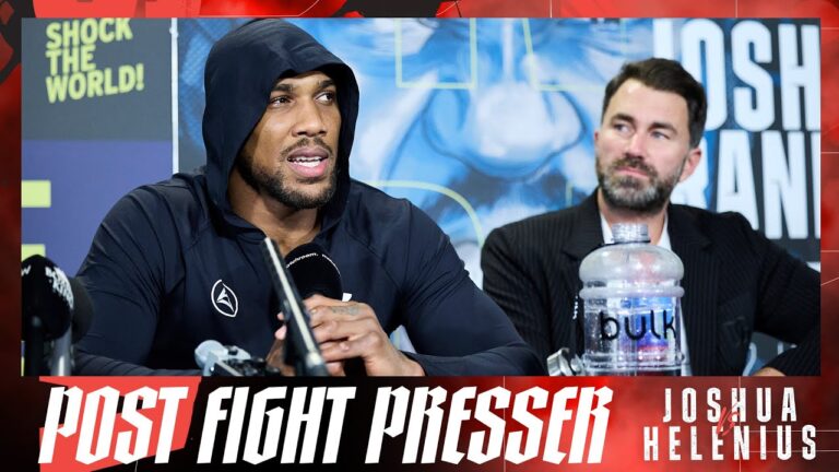 Anthony Joshua Post Fight Press Conference After Helenius Win