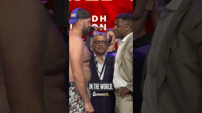 Tyson Fury tells Francis Ngannou to grab his belly during their face off 😅