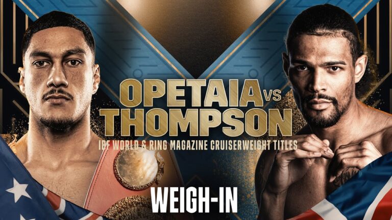 JAI OPETEIA VS. JORDAN THOMPSON WEIGH IN LIVESTREAM