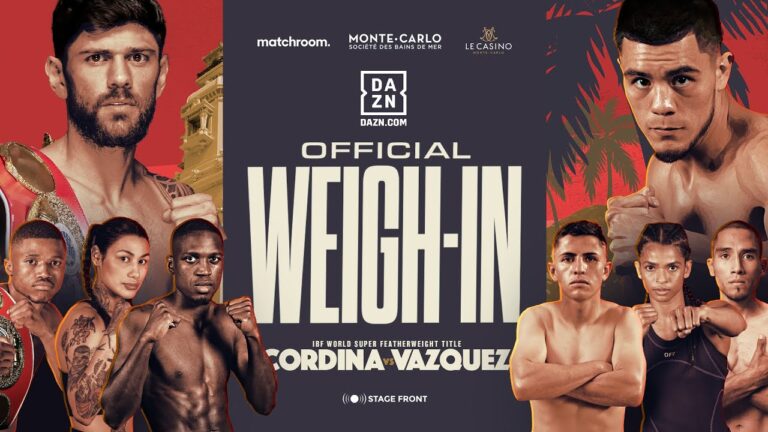 Joe Cordina Vs Edward Vazquez Plus Undercard Weigh In