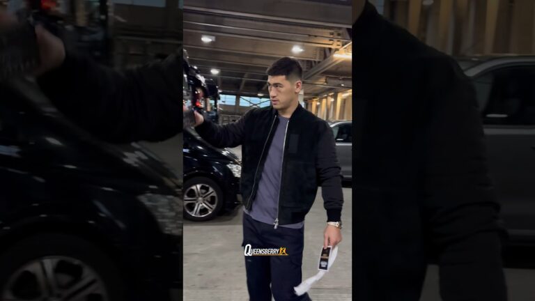 Dmitry Bivol arrives at the Day of Reckoning press conference 💪