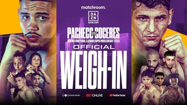 Diego Pacheco Vs Marcelo Coceres Plus Undercard Weigh In