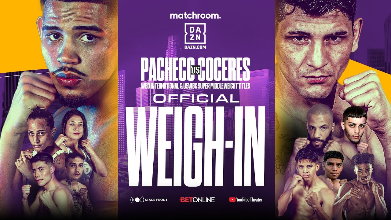 Diego Pacheco Vs Marcelo Coceres Plus Undercard Weigh In