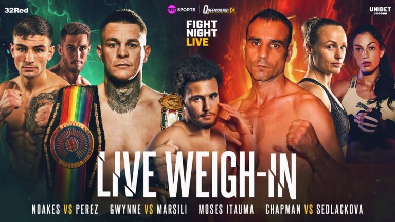 LIVE WEIGH-IN! European Lightweight Title Fight Gwynne v Marsili | Noakes v Perez