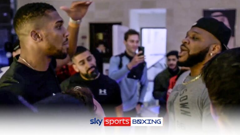 Anthony Joshua's HEATED clash with Jarrell Miller 😳 | "I am STILL your landlord!" 💢