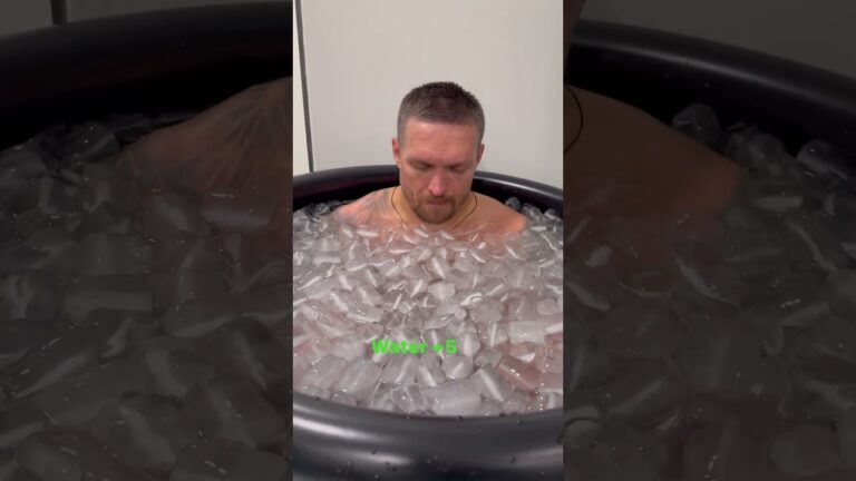 Oleksandr Usyk shows off crazy Tyson Fury prep with ice bath 🥶