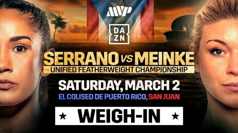 AMANDA SERRANO VS. NINA MEINKE & JAKE PAUL VS. RYAN BOURLAND WEIGH IN LIVESTREAM