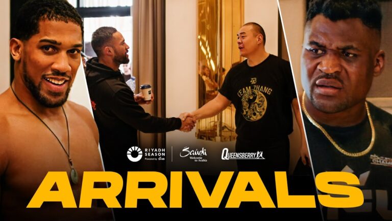 FOLLOW Anthony Joshua, Francis Ngannou + more behind the scenes as they arrive for Knockout Chaos 🧨