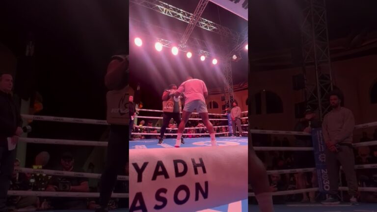 Francis Ngannou Smashes Pads At Workout Before Anthony Joshua Fight