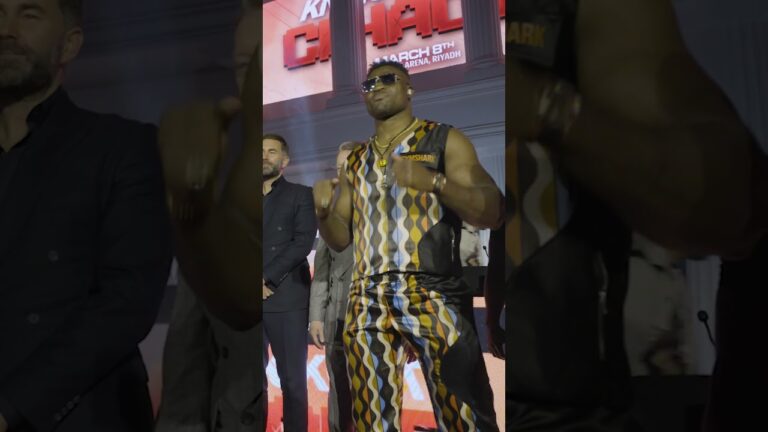 👁️👁️ Anthony Joshua & Francis Ngannou Face Off At Press Conference