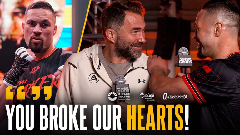 “You broke our hearts!” 💔 Eddie Hearn makes James Bond joke as Joseph Parker gasps watching Zhang