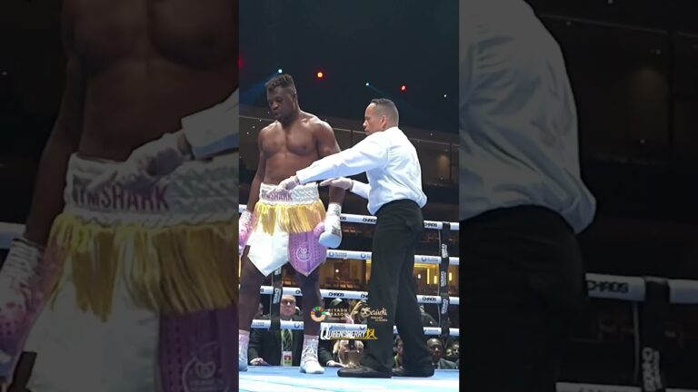 An unseen angle of Anthony Joshuaâ€™s devastating finish over Francis Ngannou 😳💨