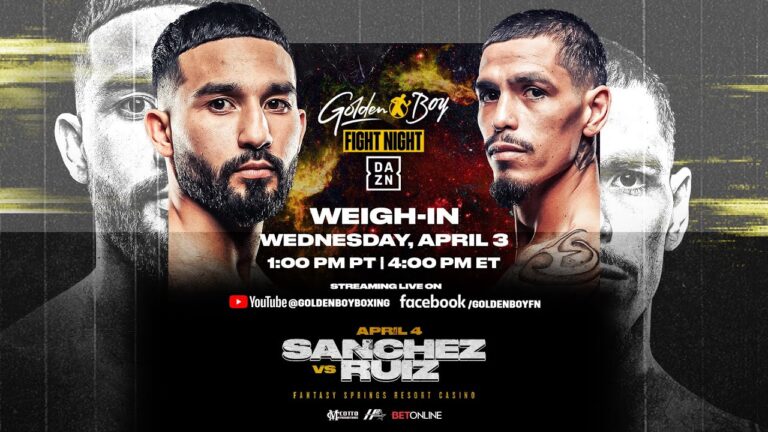 GOLDEN BOY FIGHT NIGHT-TITO SANCHEZ VS. ERIK RUIZ WEIGH-IN