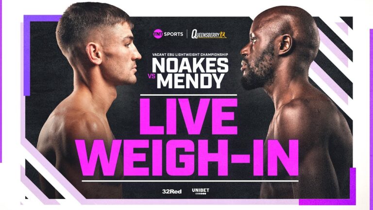 Live Weigh-in! European Lightweight Title Fight Sam Noakes vs Yvan Mendy 💥
