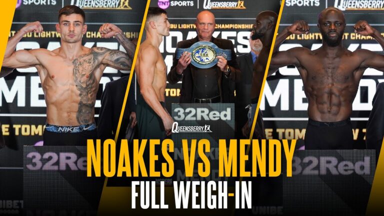 Sam Noakes vs Yven Mendy FULL Weigh-In | European Lightweight Championship