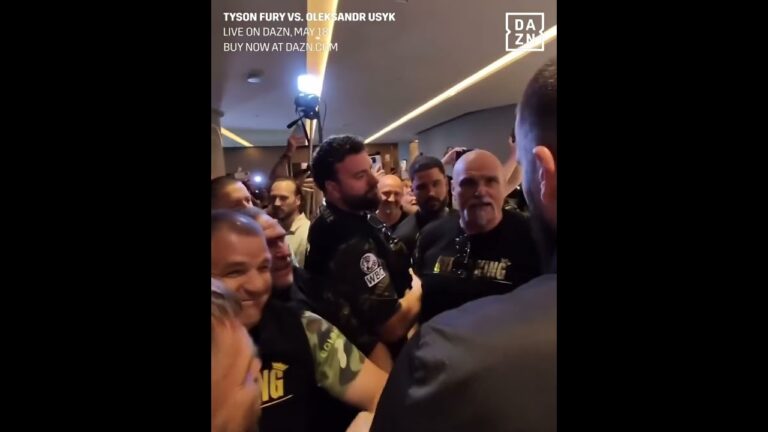 John Fury HEADBUTTS a member of Usyk's team 😱 #shorts