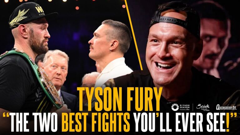 “The two best fights you'll EVER see!” Tyson Fury taunts Usyk that he'll win with bulletproof plan 👑