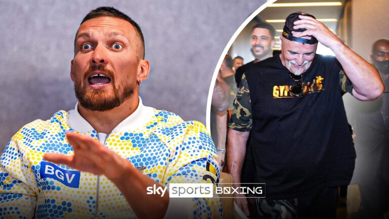 NEW FOOTAGE: Usyk's animated reaction to John Fury fracas
