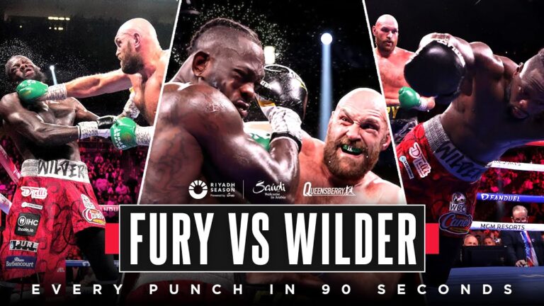 Every BRUTAL punch Tyson Fury landed on Deontay Wilder in their THREE fights in less than 90 seconds