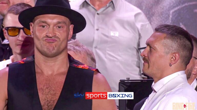 FURY REFUSES STAREDOWN! ❌ | Tyson Fury and Oleksandr Usyk go head-to-head at final press conference