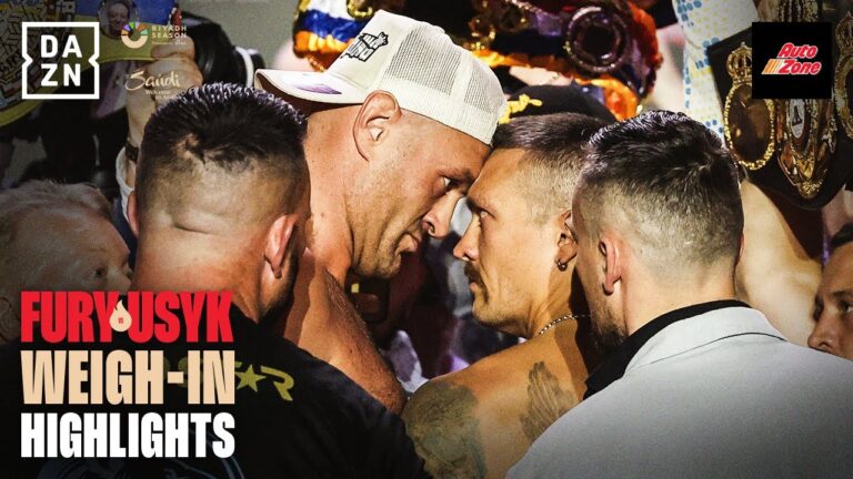 HEATED FACE OFF | Tyson Fury vs. Oleksandr Usyk Weigh In Highlights