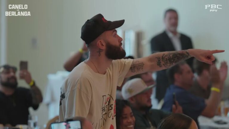 Canelo, Berlanga and Caleb Plant go at it LA Press Conference