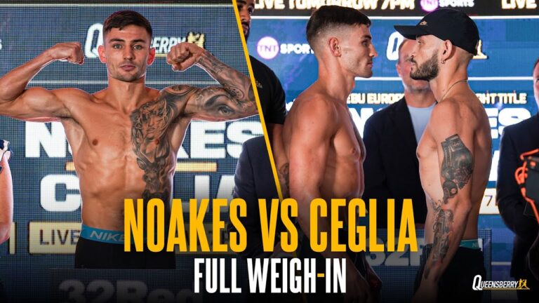 FULL Weigh-In! Sam Noakes vs Gianluca Ceglia for the EBU European Lightweight Championship 💥