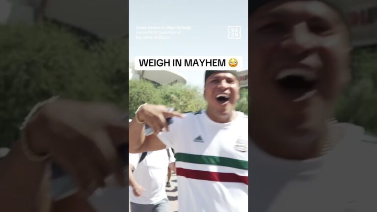 Pandemonium at the weigh in 😳  #boxing #dazn #canelo #daznboxing #shorts #caneloberlanga