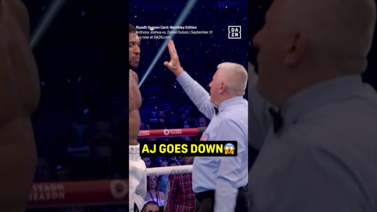 AJ GOES DOWN 😱 #shorts #anthonyjoshua #daznboxing #joshuadubois