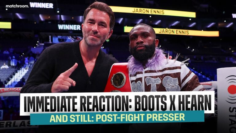 Jaron 'Boots' Ennis & Eddie Hearn Post Fight Presser After Chukhadzhian