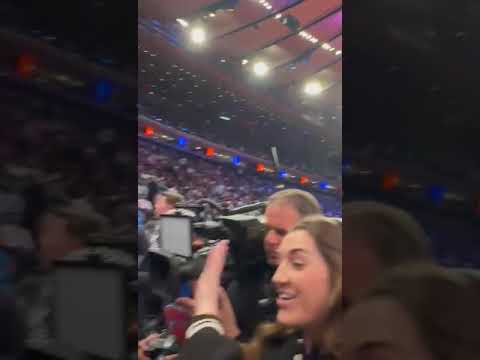 Richardson Hitchins Shows Off World Title Courtside At New York Knicks