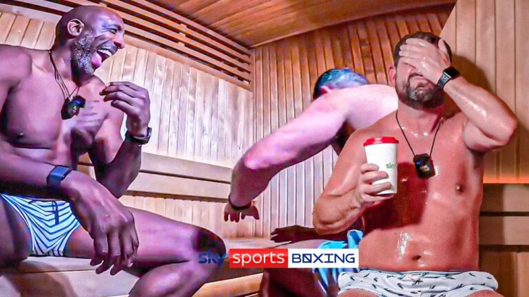 How long can Johnny Nelson & Spencer Oliver withstand the sauna?! 🥵 Rising Heat: Usyk-Fury 2 special
